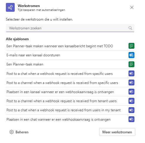 Workflows in Microsoft Teams